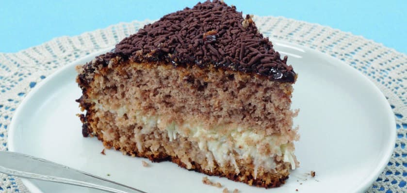 Foto da receita: Bolo de Prestígio - Receita de família compartilhada por Hallan Rhuan Dalagnoli no projeto cultural da UNIFEBE.